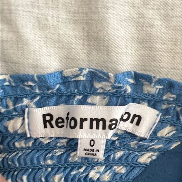 Reformation Blue Floral Nikita Dress in Marie - 0 - Picture 7 of 10